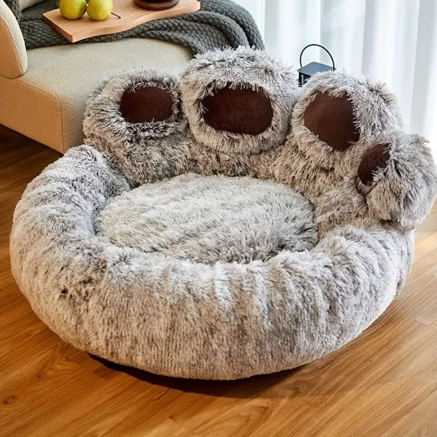 SUPLY Round Plush Orthopedic Donut Dog Bed, Grey, Large