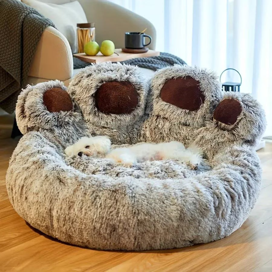 SUPLY Round Plush Orthopedic Donut Dog Bed, Grey, Large