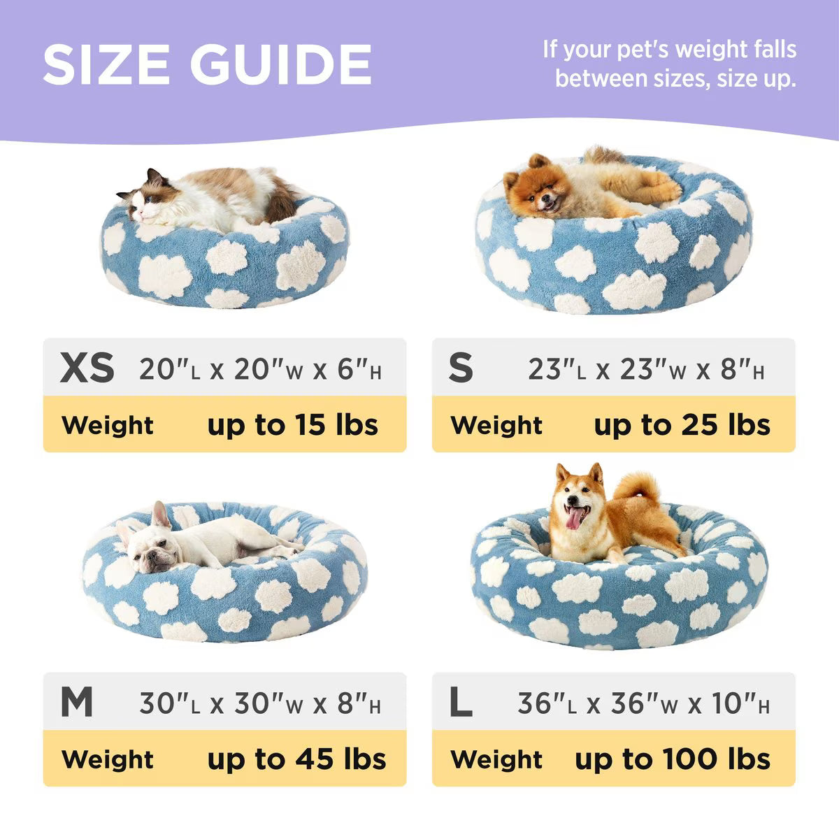 SUPLY Lesure Calming Donut Pet Bed, Large