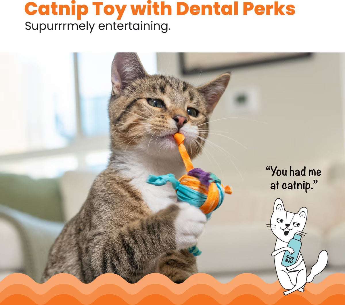 SUPLY Tons of Tails Cat Toy with Catnip, Color Varies