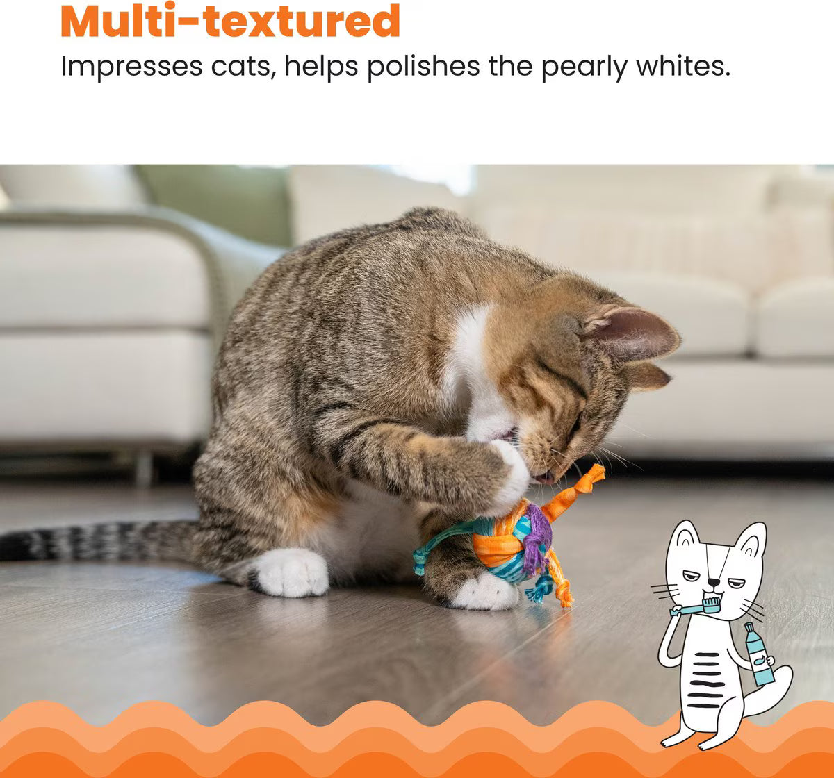 SUPLY Tons of Tails Cat Toy with Catnip, Color Varies