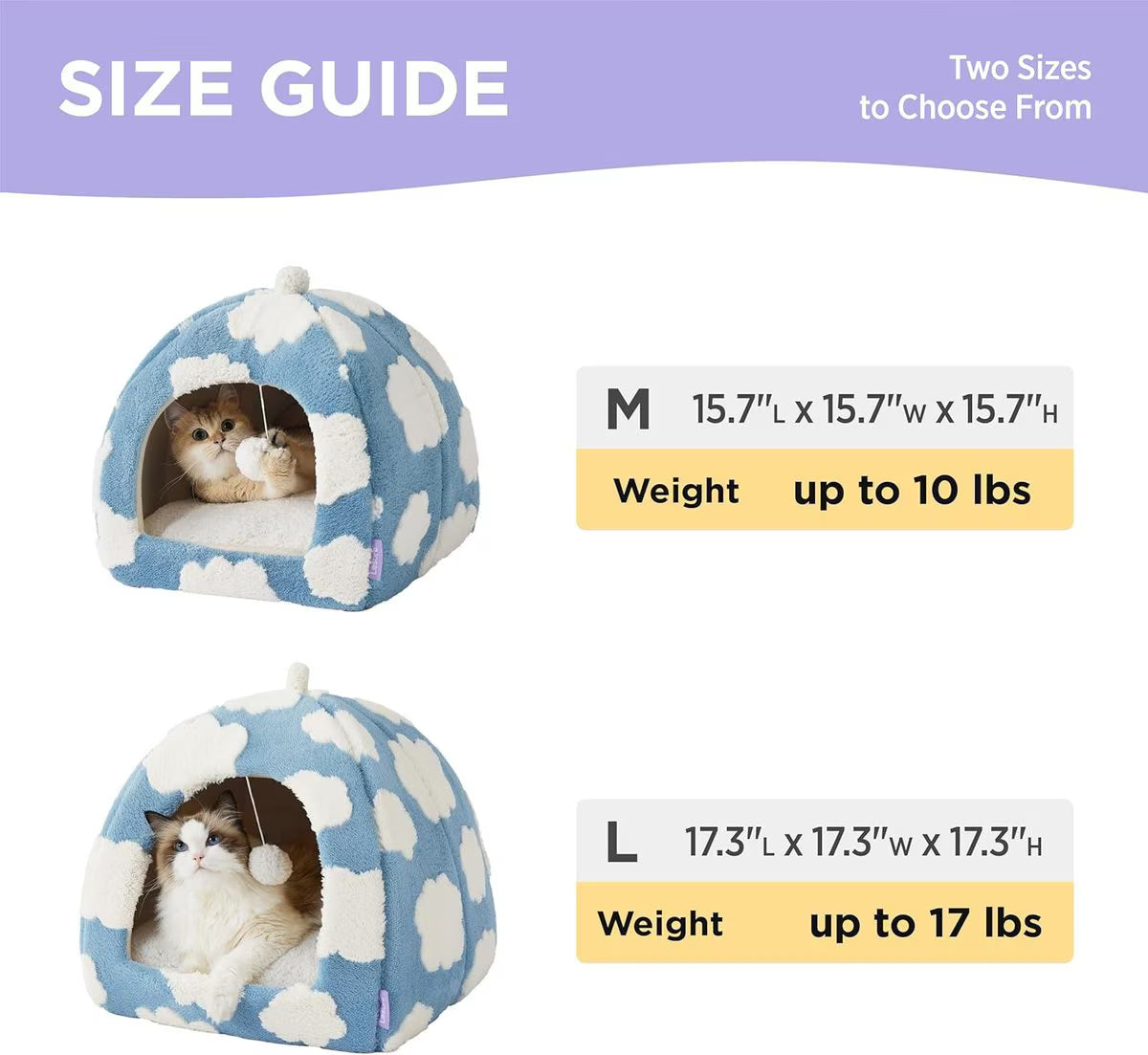 Lesure 2-in-1 Cat Cave Bed