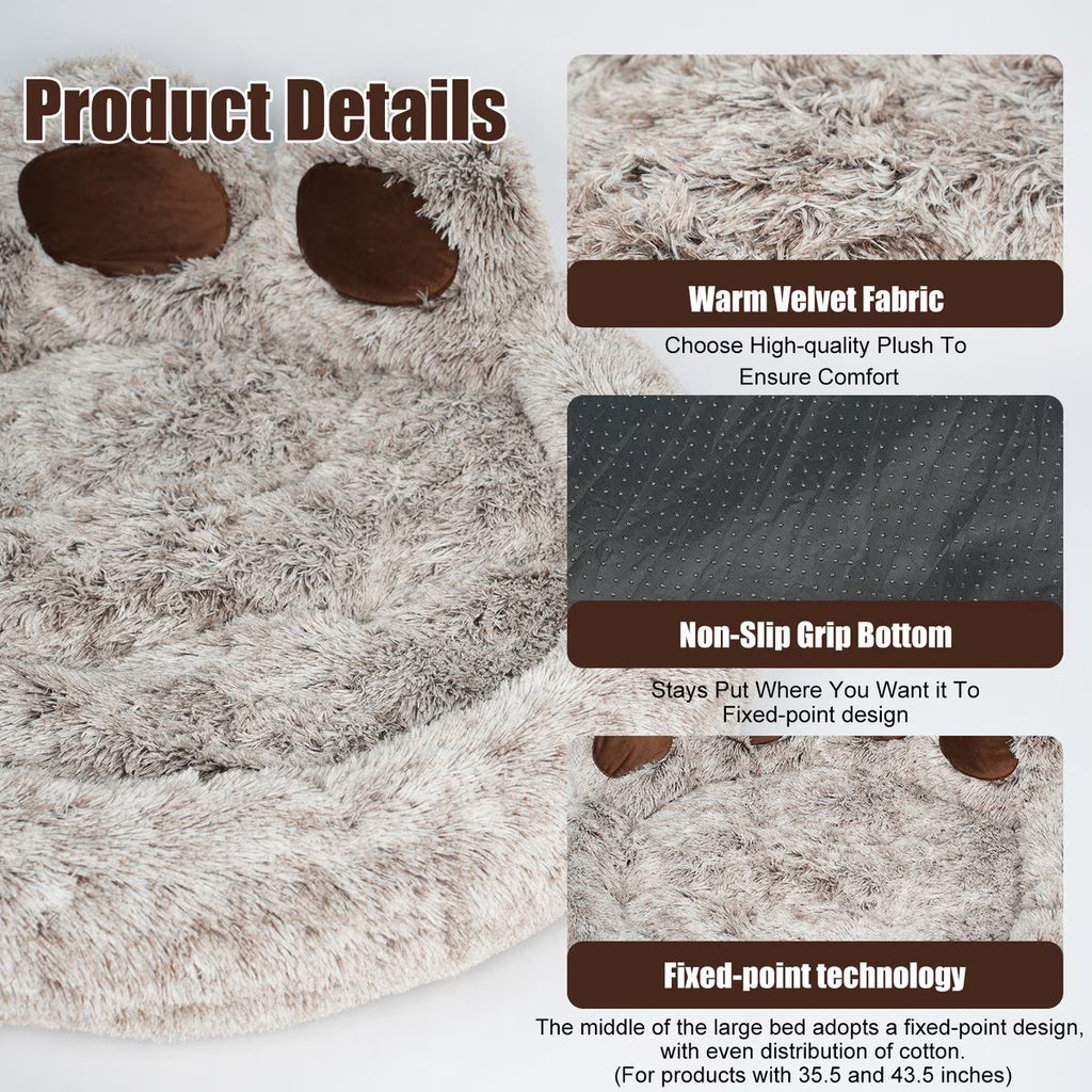SUPLY Round Plush Orthopedic Donut Dog Bed, Grey, Large